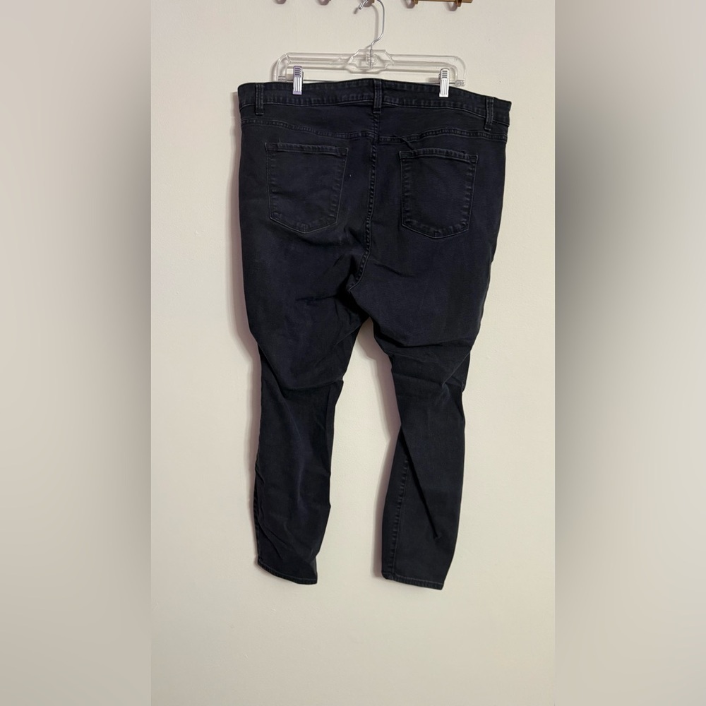 Old Navy Black Distressed Rockstar Super Skinny Jeggings High Rise Jeans 24W - Picture 4 of 4